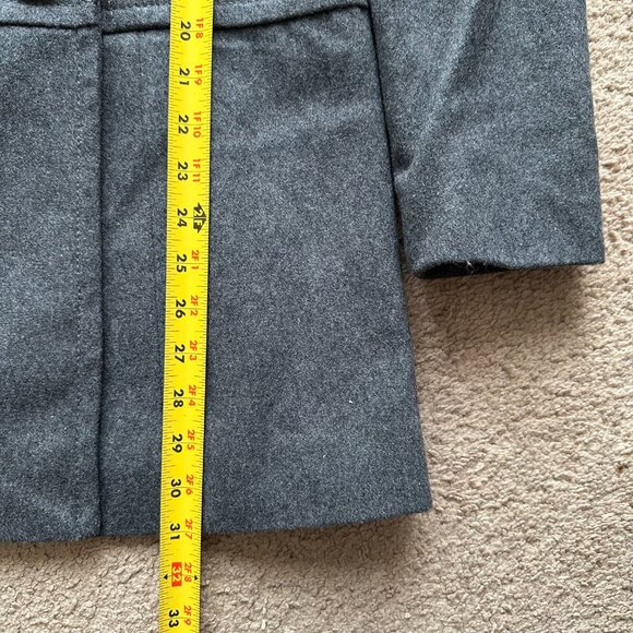 Nine West Pea Coat Womens 4 Wool Blend Notch Double Breast Grey - Picture 8 of 13